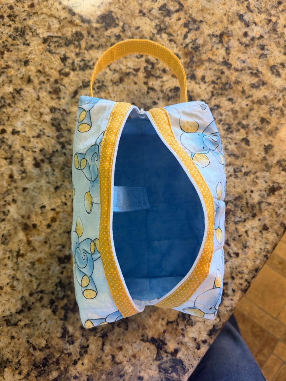 Yellow & Blue Baby Organizer Pouch with Handle